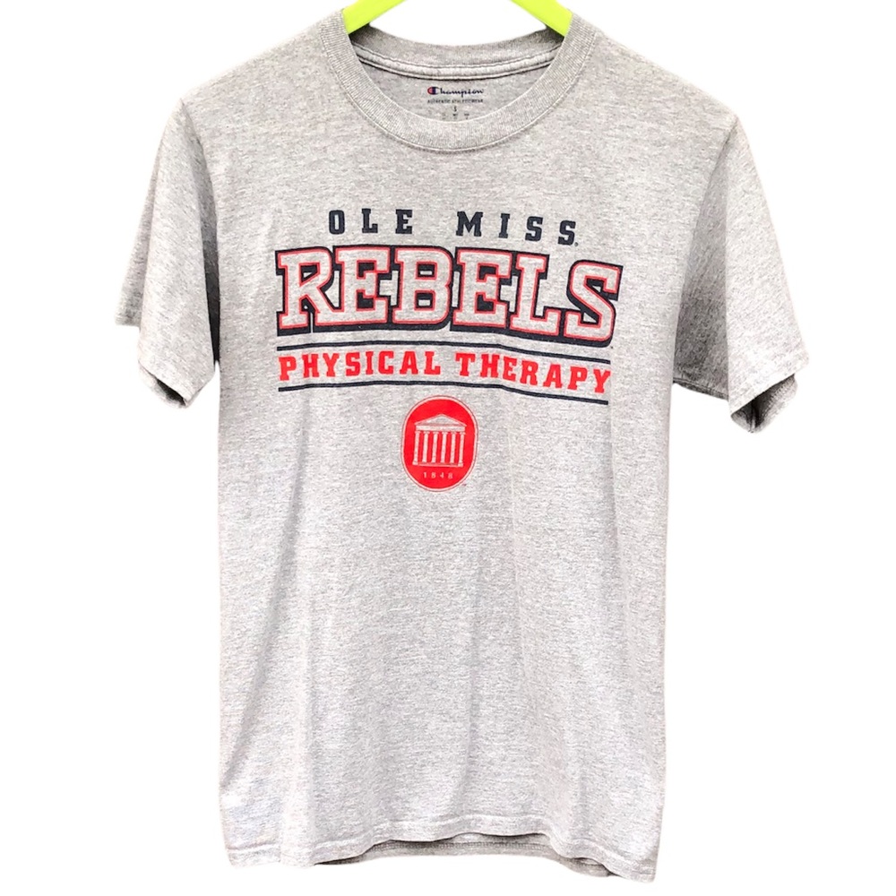 Champion Small Graphic Tee Ole Miss Rebels Physical Therapy Gray T-Shirt - Picture 2 of 6